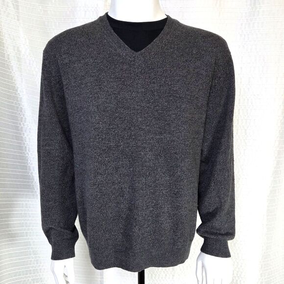 Jos A Bank V-Neck Merino Wool Sweater Men’s XL Heather Gray - Picture 8 of 8